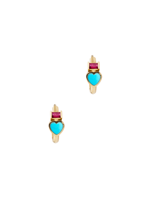 Turquoise and ruby tillya tepe heart huggies photo
