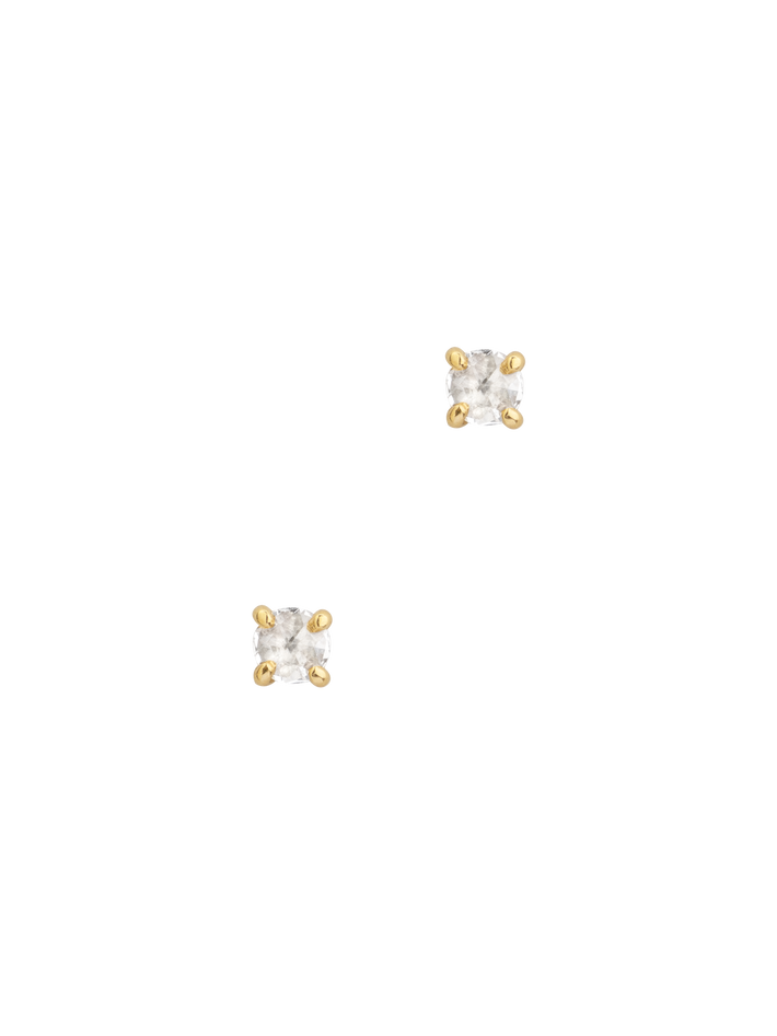 White rosecut diamond studs