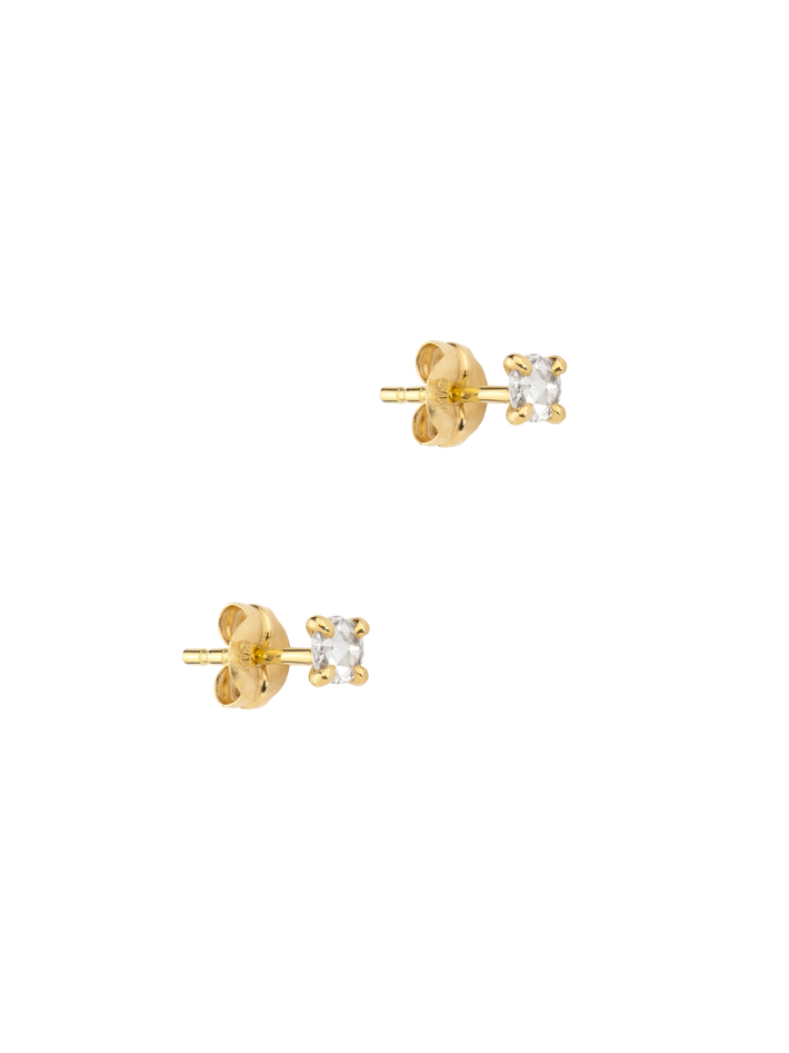 White rosecut diamond studs