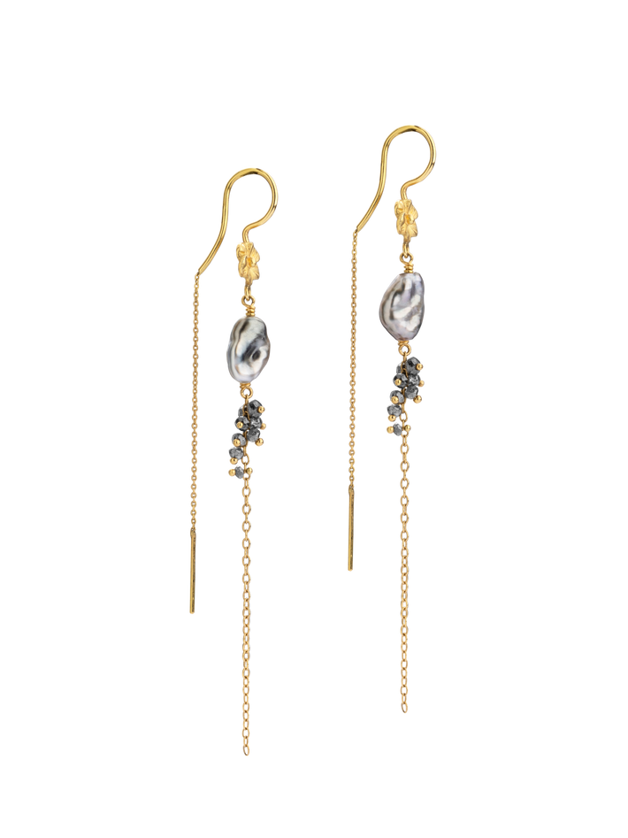 Savannah earrings with grey diamonds