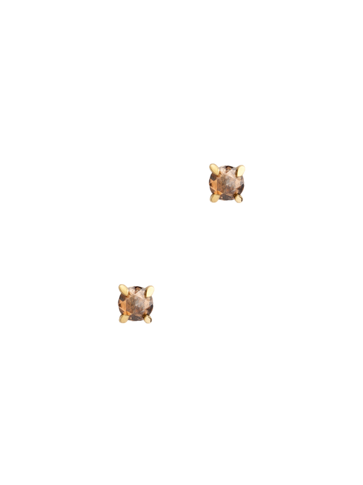 Brown rosecut diamond studs photo