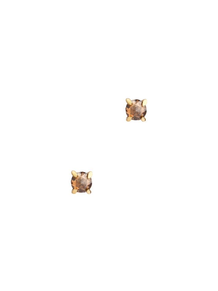 Brown rosecut diamond studs