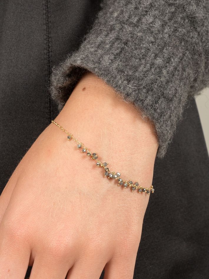 Caviar dark grey diamond bracelet