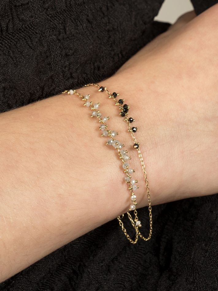 Caviar light grey diamond bracelet