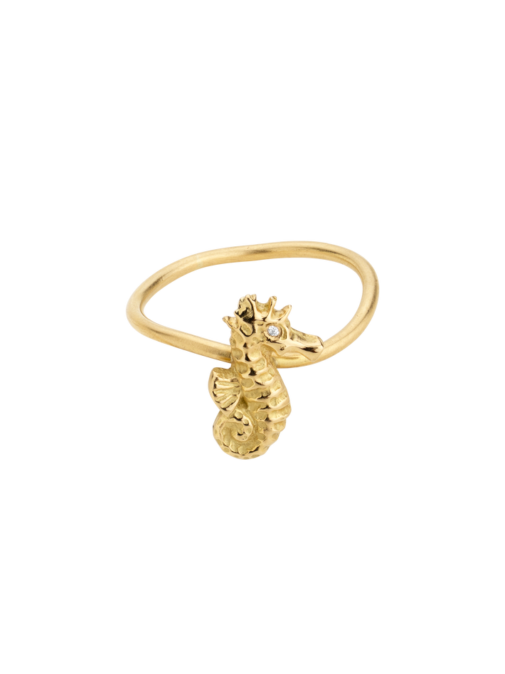 Seahorse wave ring