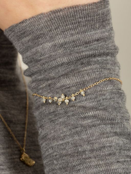 Small caviar light grey diamond bracelet photo