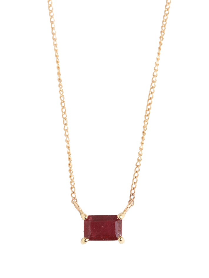 Ruby bar baguette necklace