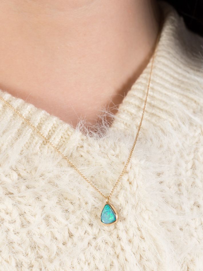 Blue opal necklace