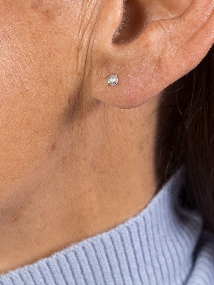 Prong-set Coober Pedy crystal opal stud earrings