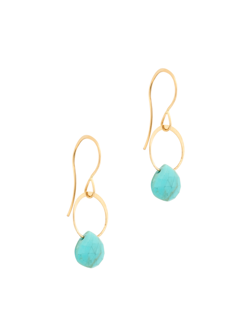 Turquoise single drop earrings photo
