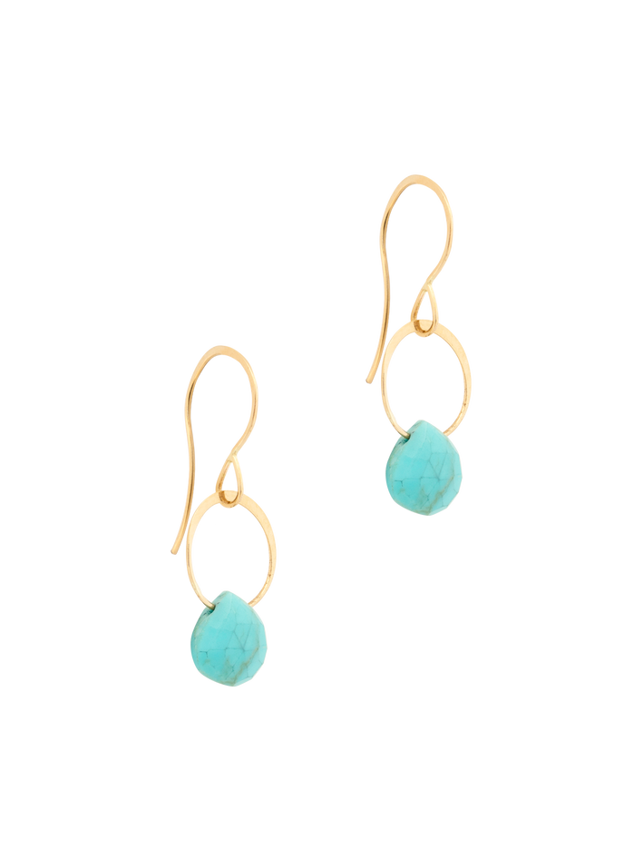 Turquoise single drop earrings