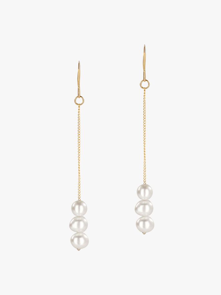 Chain drop earrings with pearls