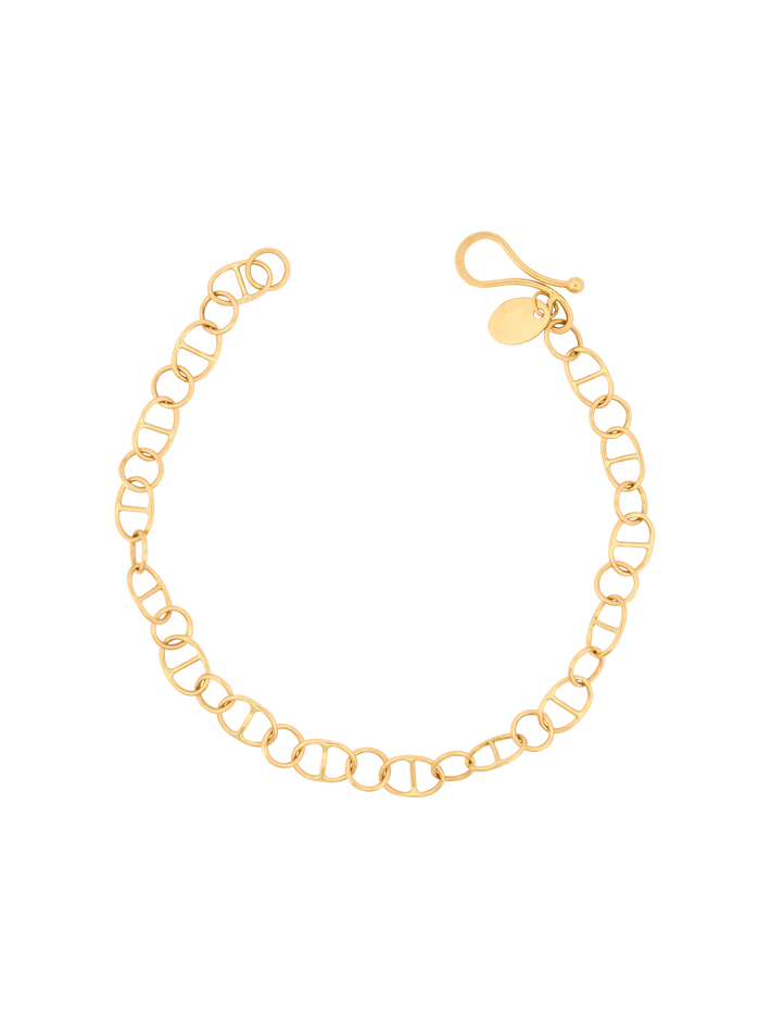 Oval cross bar chain bracelet
