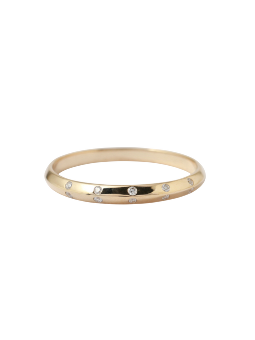 White Diamond Double Side Flush Set Stacking Ring photo