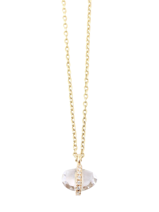 Micropave Bezel Wrapped Amethyst Pendant Necklace photo