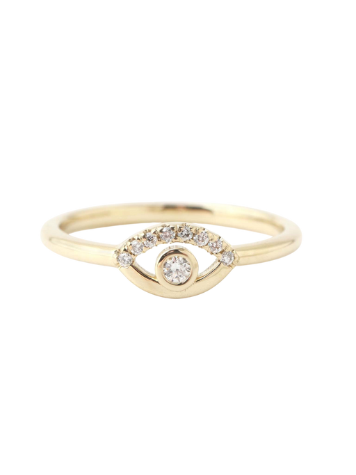 Pave White Diamond Wink Ring photo