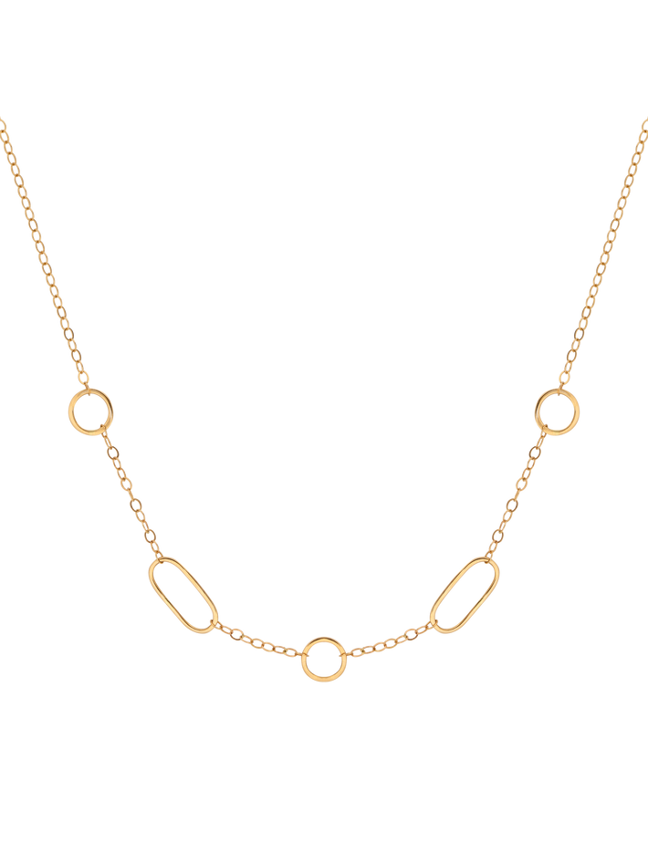 Multi shape chain necklace