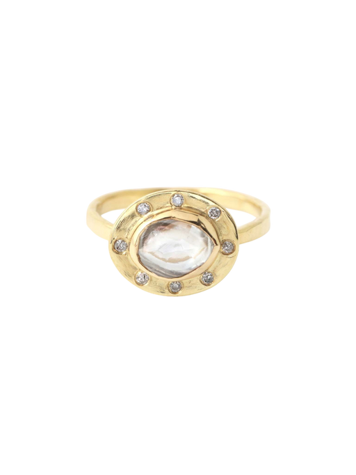 Natural White Diamond Pebble Halo Ring photo