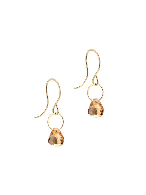 Citrine single drop earrings photo