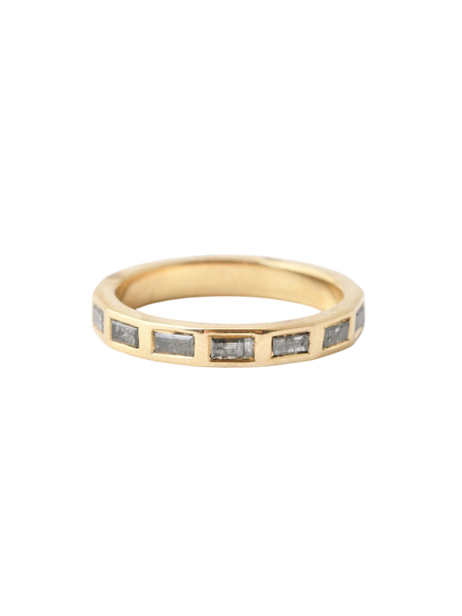 Salt and Pepper Diamond Baguette Band - 18k Yellow Gold photo