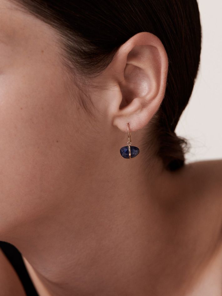 Blue sapphire drop earrings