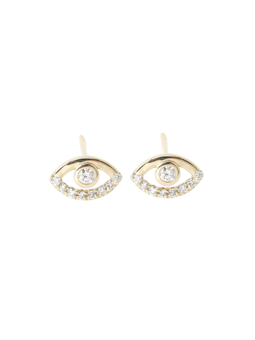 White Diamond Wink Stud Earrings photo