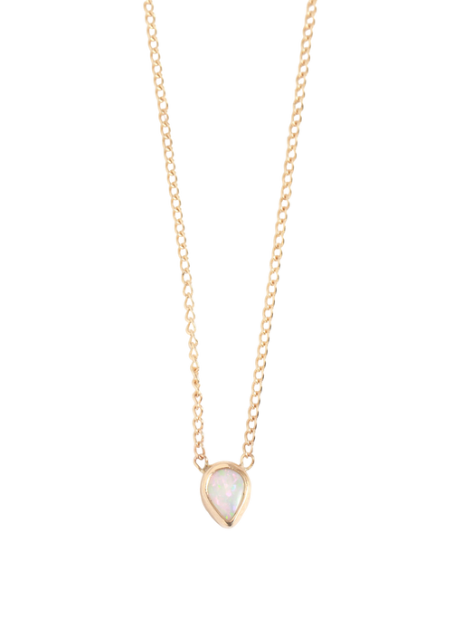 Tiny opal pear necklace photo