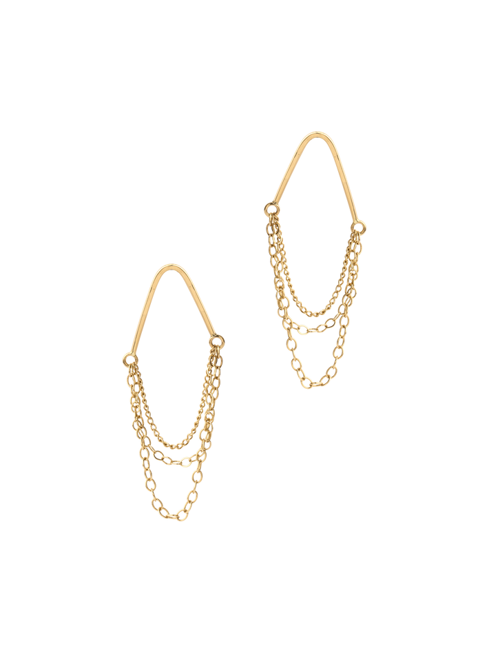 Multi chain v drop earrings