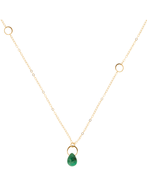 Emerald single drop necklace photo