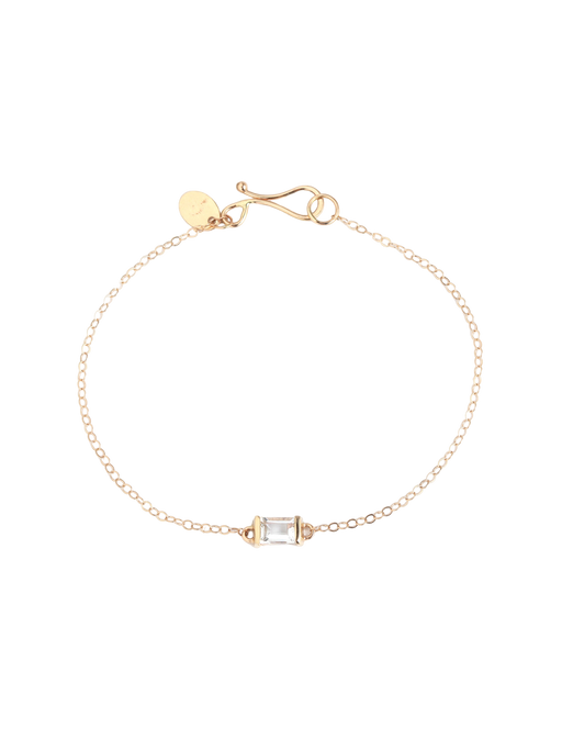 Aquamarine baguette chain bracelet photo