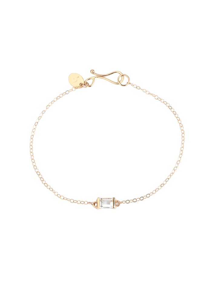 Aquamarine baguette chain bracelet