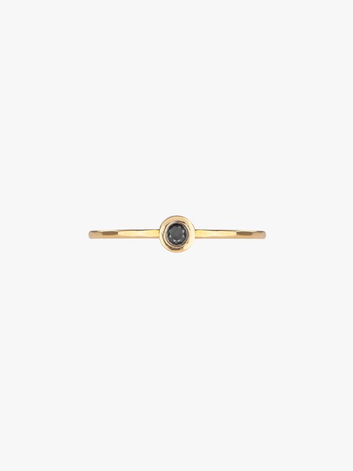 Flush set black diamond ring