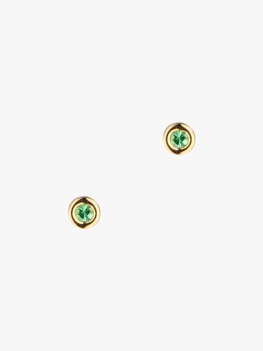 Flush set emerald studs photo