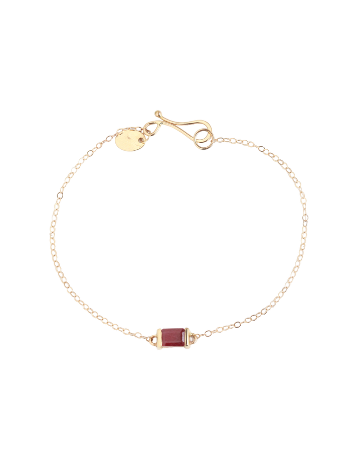 Ruby baguette chain bracelet