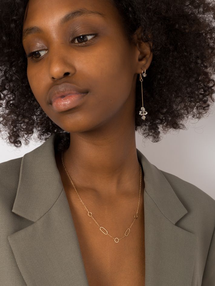 Triple herkimer diamond drop earrings