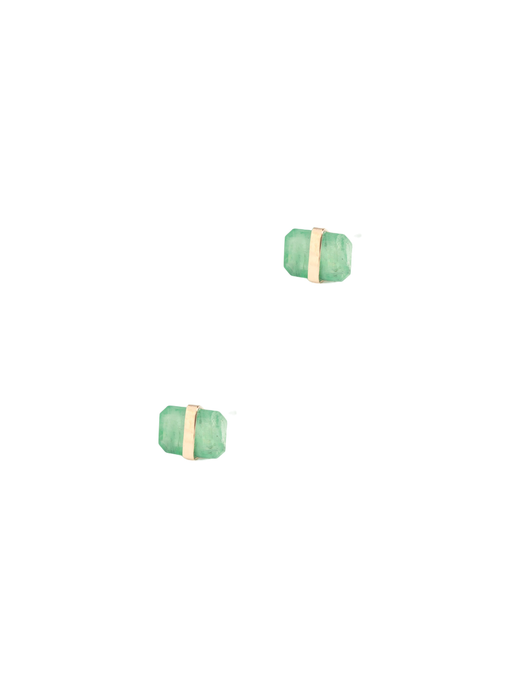 Bezel wrapped emerald stud earring photo