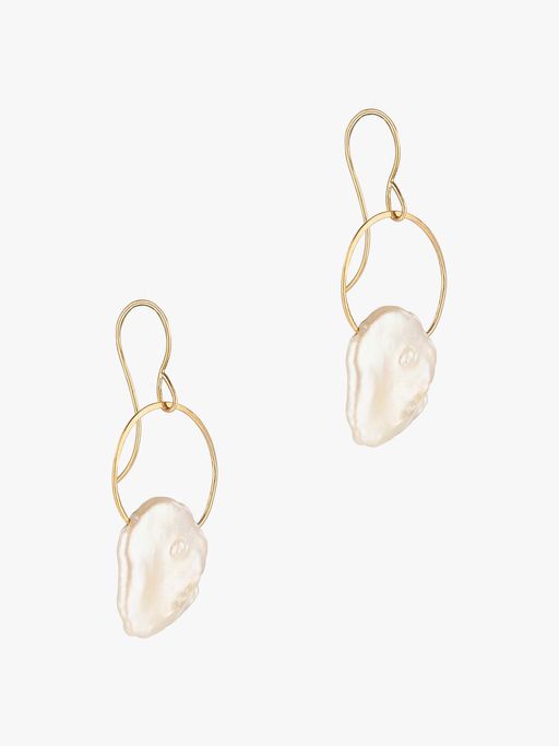 Keshi pearl drop earrings photo