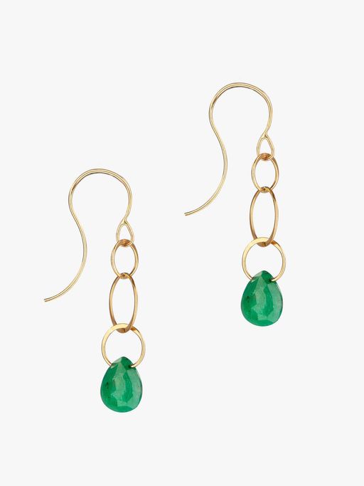 Emerald single drop earrings photo
