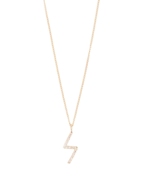 Pave Diamond Lightning Bolt Necklace photo