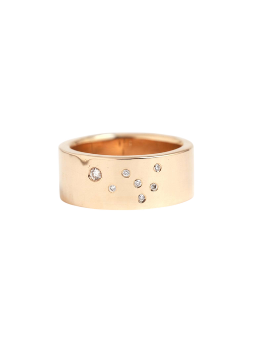Diamond Constellation Shield Cigar Band Ring photo