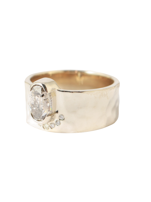 Half Halo Salt and Pepper Diamond Cigar Band photo