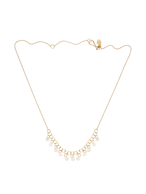 Drop chain rainbow moonstone necklace photo