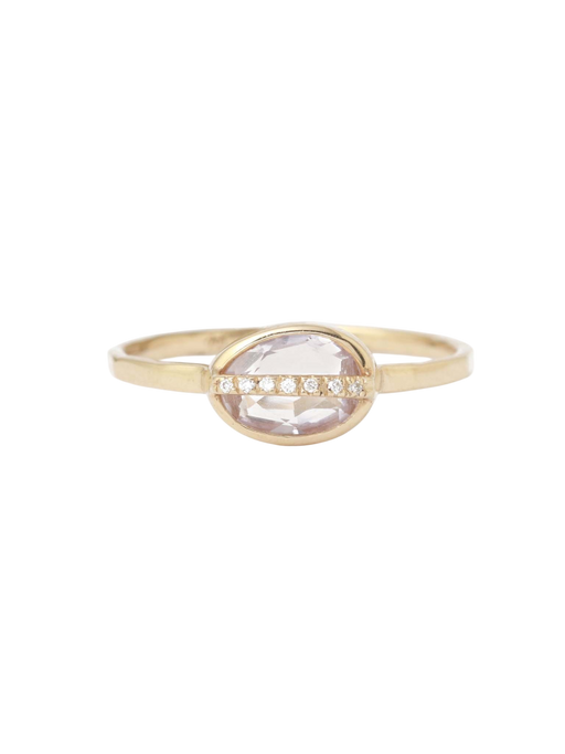 Large Micropave Bezel Wrapped Amethyst Ring photo