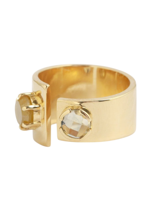 Sapphire and Yellow Diamond Split Cigar Band photo