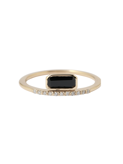 Onyx Micropave Diamond Cityscape Stacking Ring photo