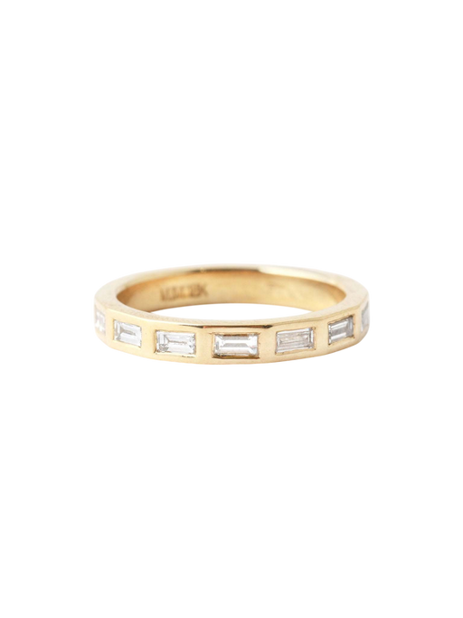 White Diamond Baguette Band - 18k Yellow Gold photo