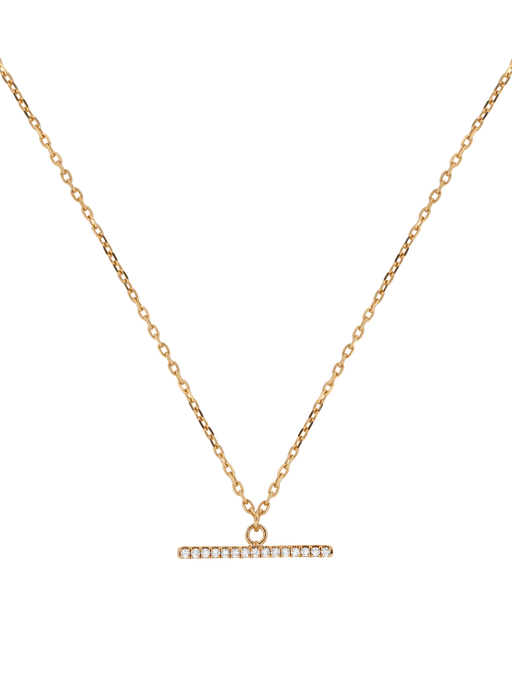Diamond pavé bar pendant necklace photo