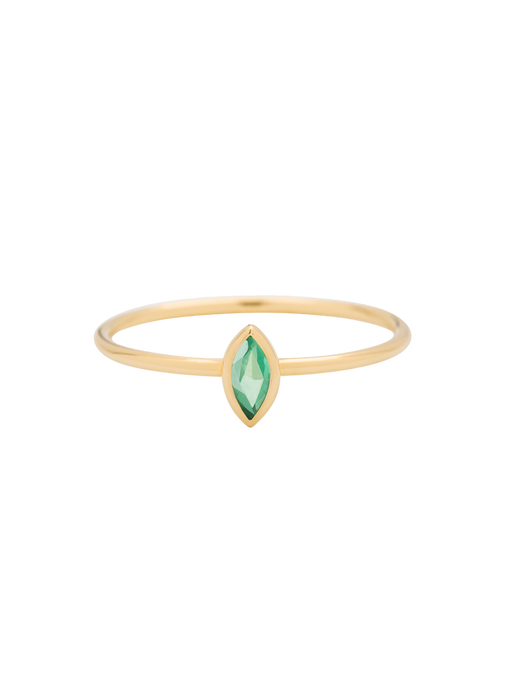 Marquise emerald stacking ring photo