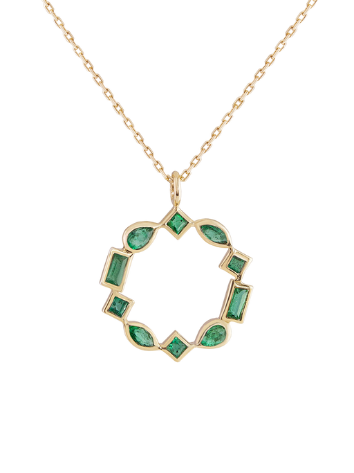 Small mixed cut emerald pendant photo