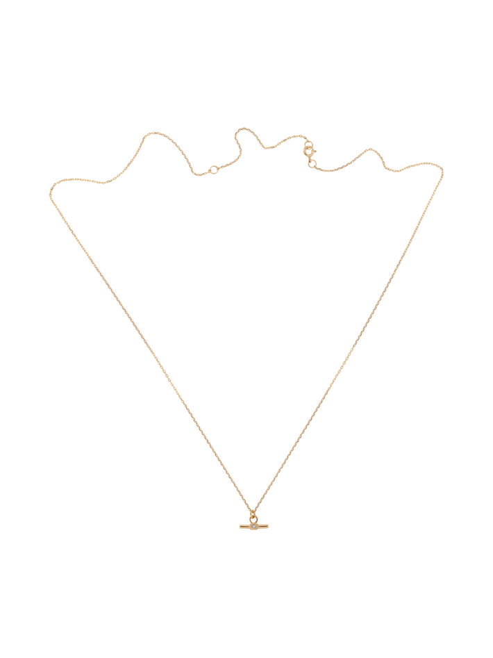 Short T bar diamond pendant necklace